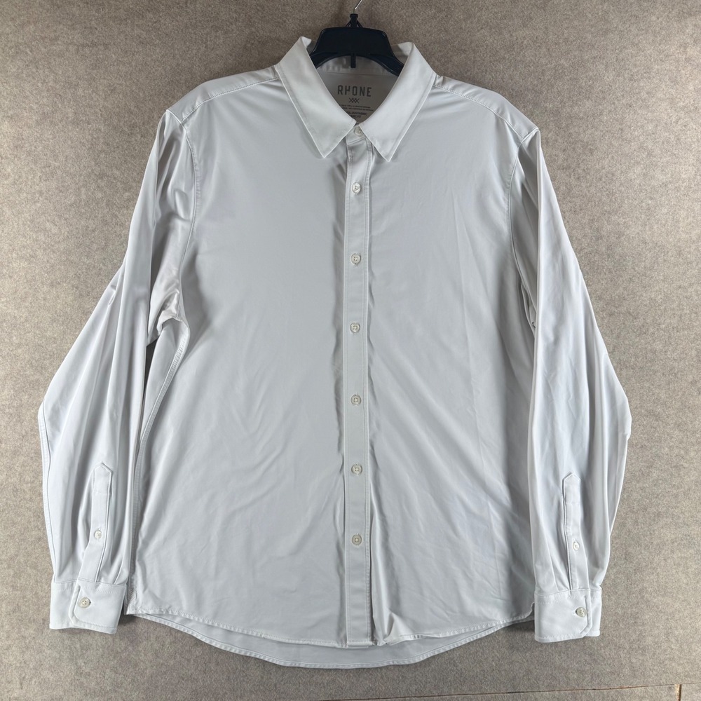 Rhone Commuter Shirt Large White Classic Fit Italian Fabric Button Down Long Slv